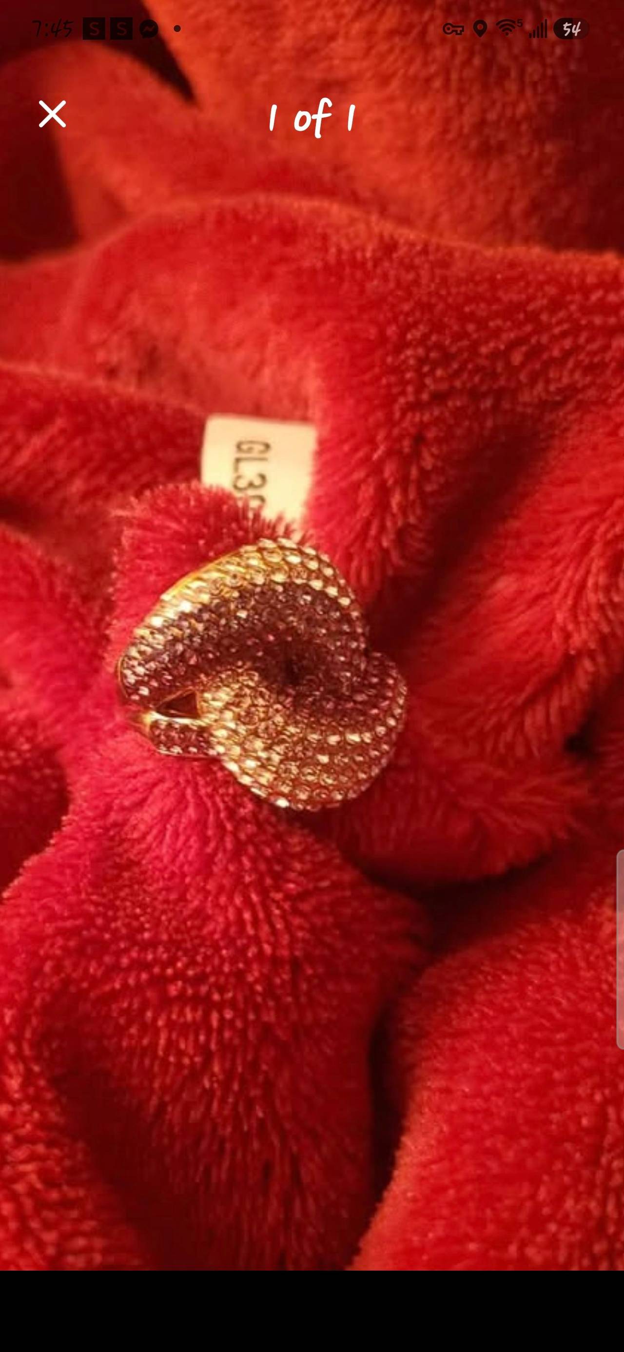 Gold Tone Crystal Pavé Knot Ring