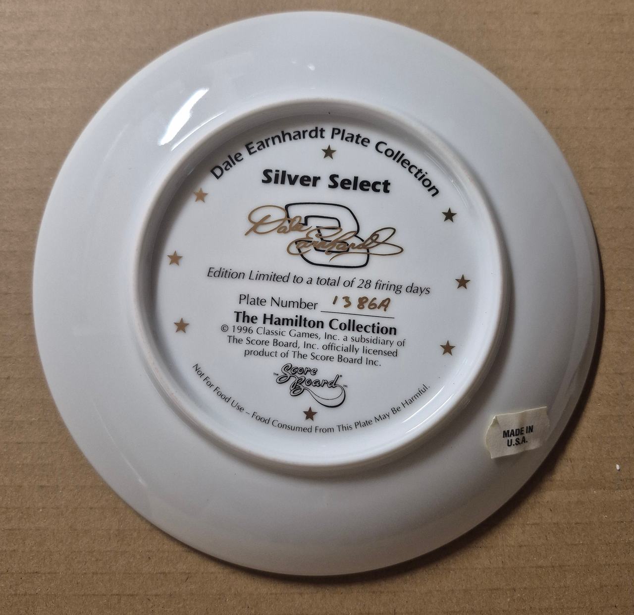 The Hamilton Collection Dale Earnhardt Silver Select Collector Plate