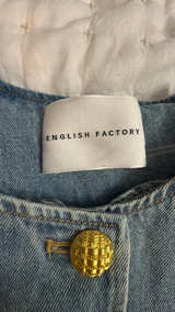 English Factory Collarless Denim Jacket - Image 2