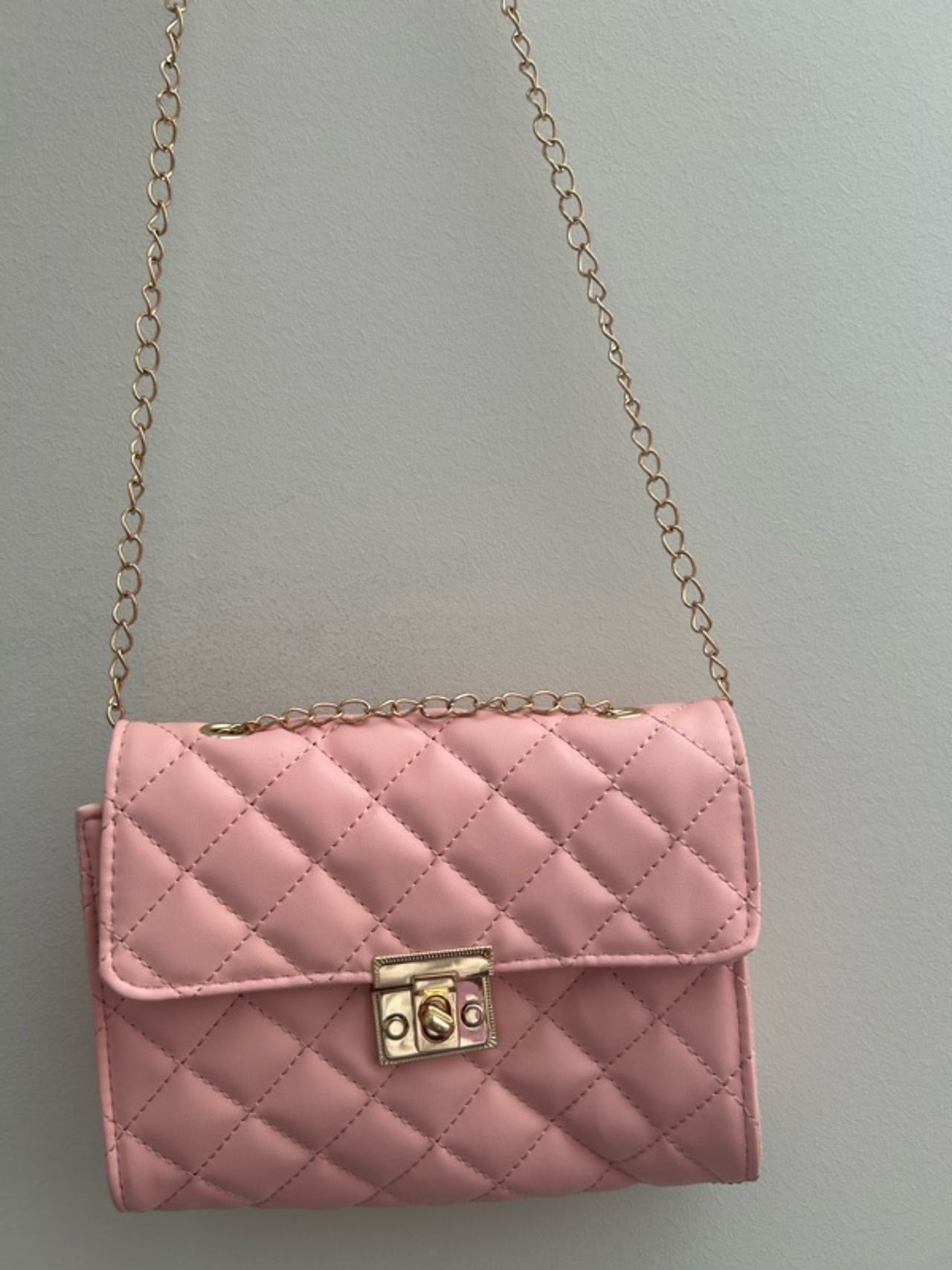Shein Mini Quilted Pink Chain Shoulder Bag