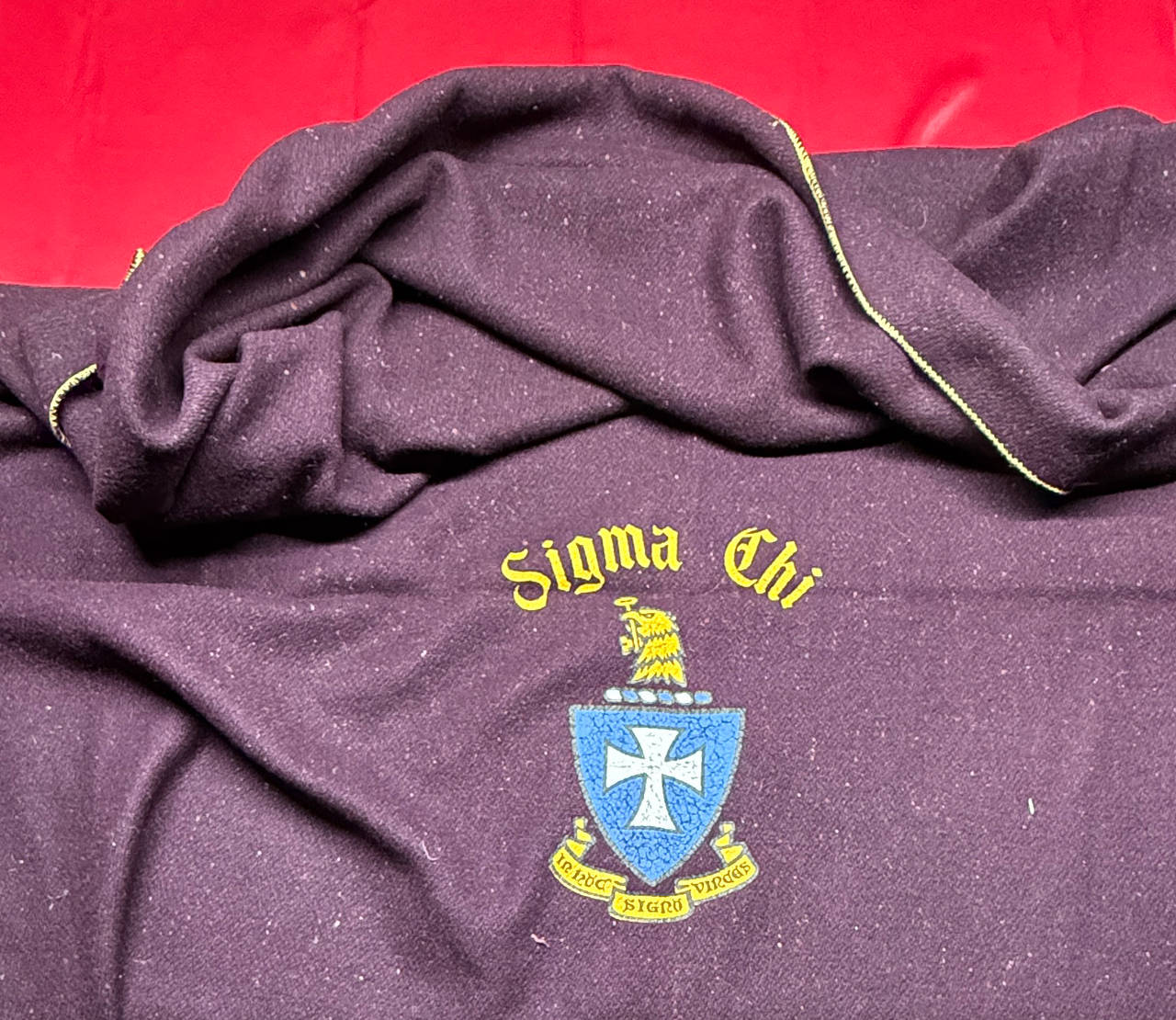 VINTAGE 1950’s Sigma Chi Fraternity Crest Blanket