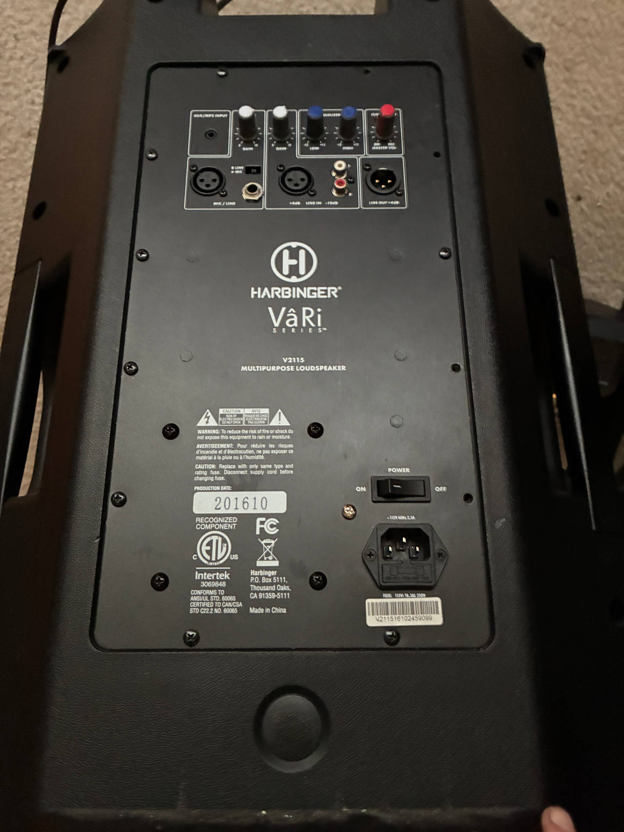 Harbinger Vari V2115 Multipurpose Loudspeaker