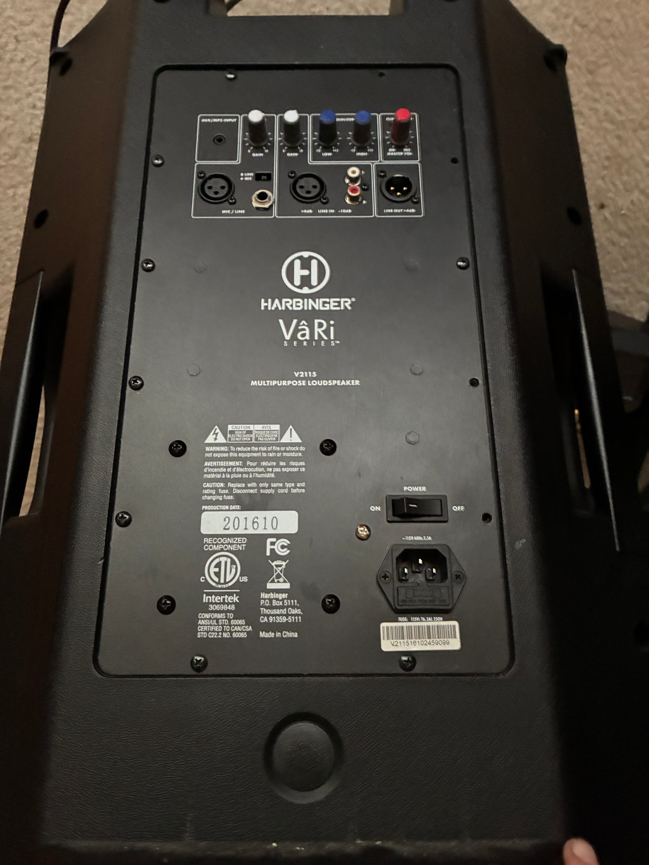 Harbinger Vari V2115 Multipurpose Loudspeaker