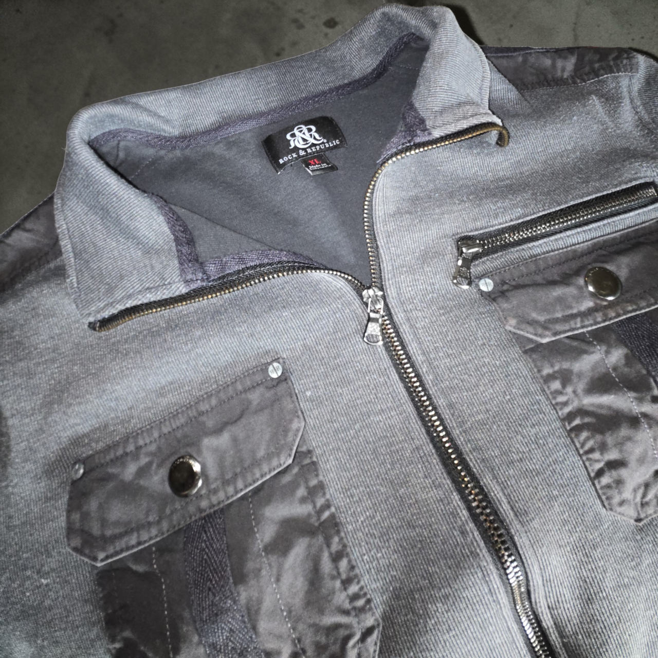 Rock & Republic Men's Full Zip Moto Jacket