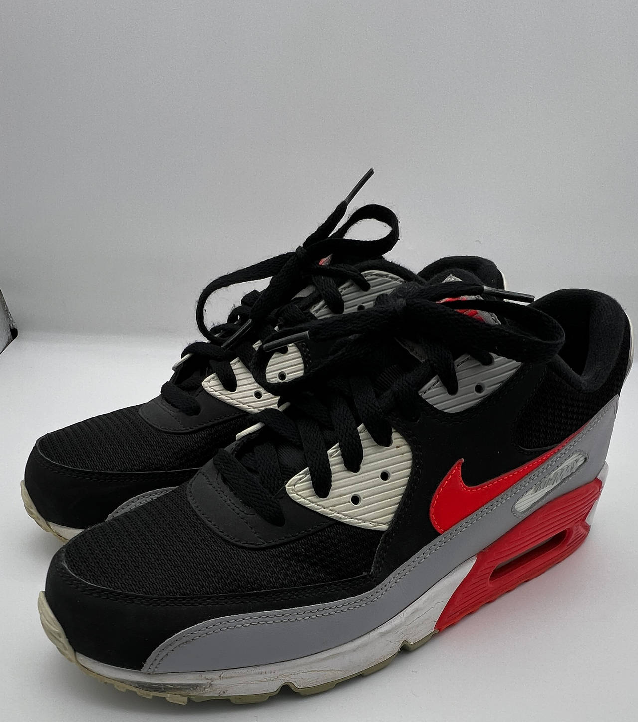 Nike Air Max 90 Black Grey Red Mens Size 10