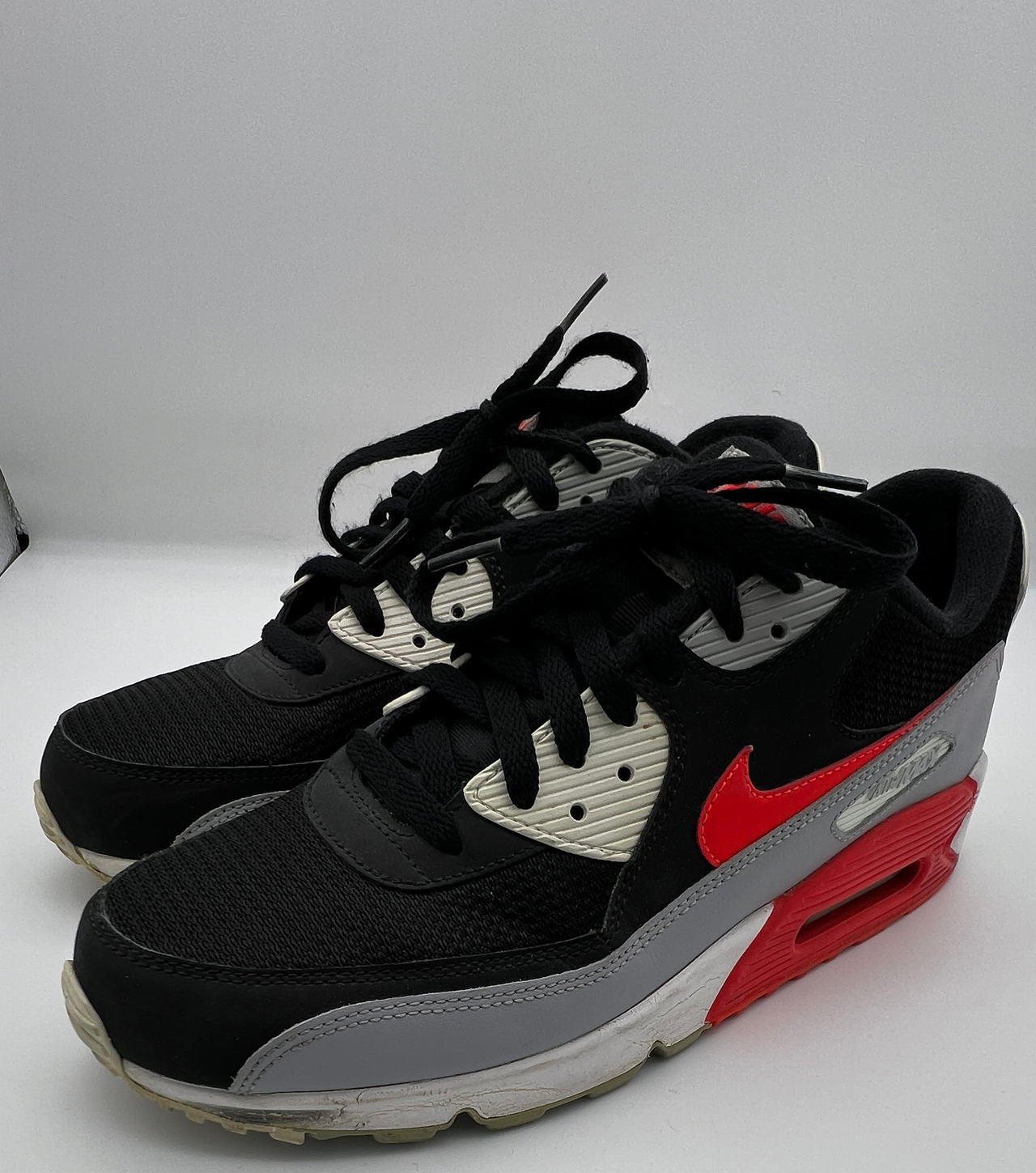 Nike Air Max 90 Black Grey Red Mens Size 10