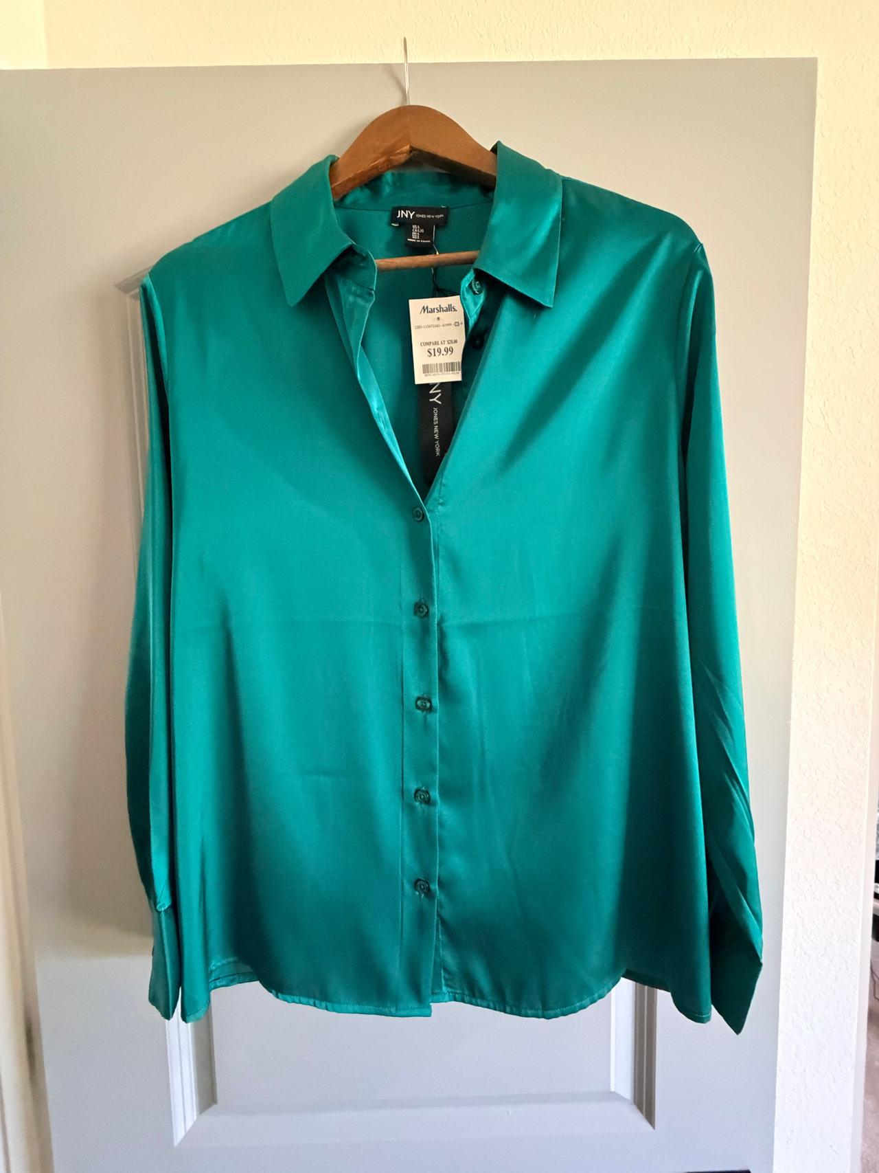Jones New York Satin Button-Down Shirt