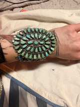 Vintage Zuni Turquoise Petit Point Sterling Silver Cuff Bracelet - Image 5