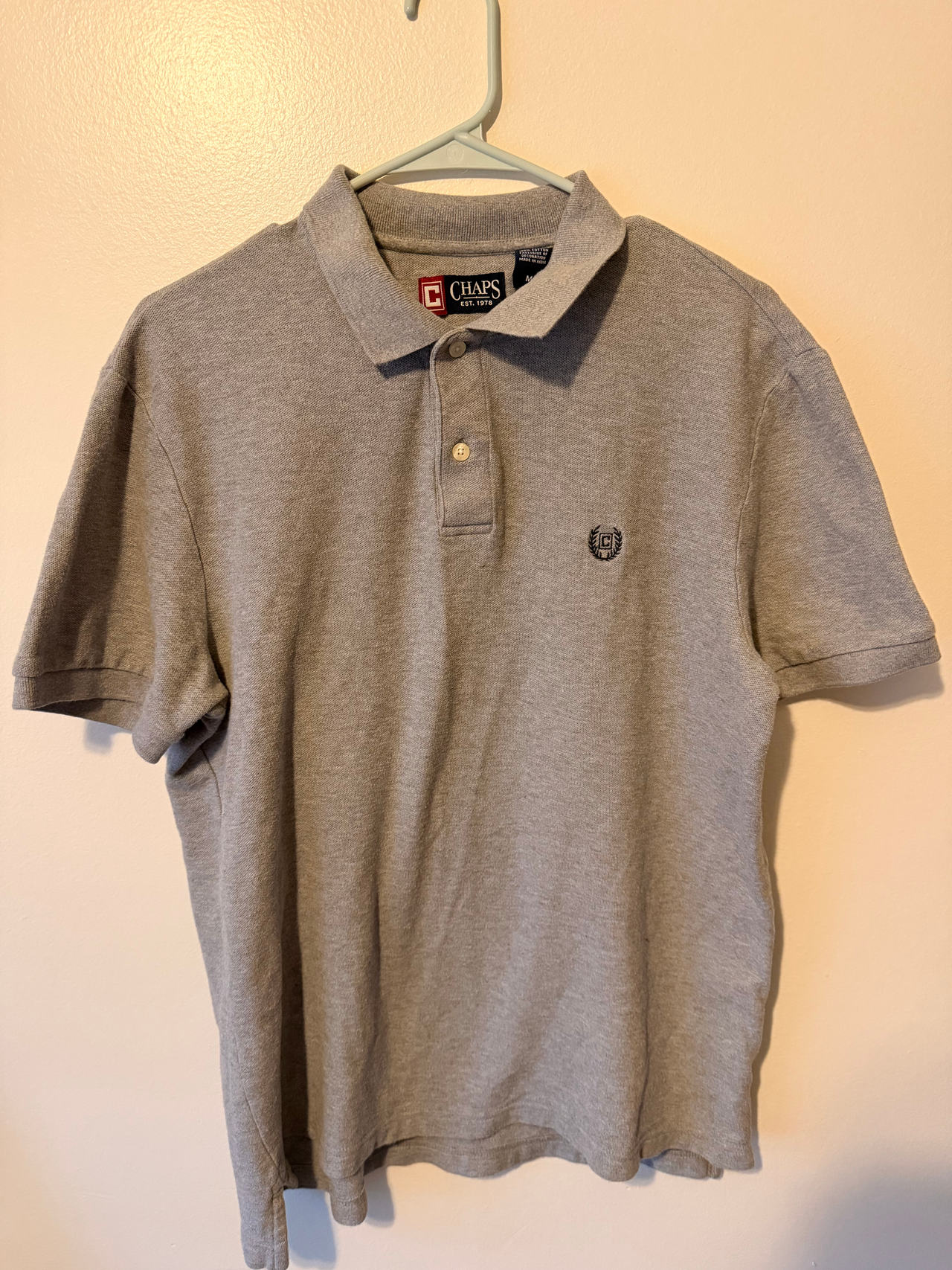 Chaps Men's Short Sleeve Polo Shirt, Medium