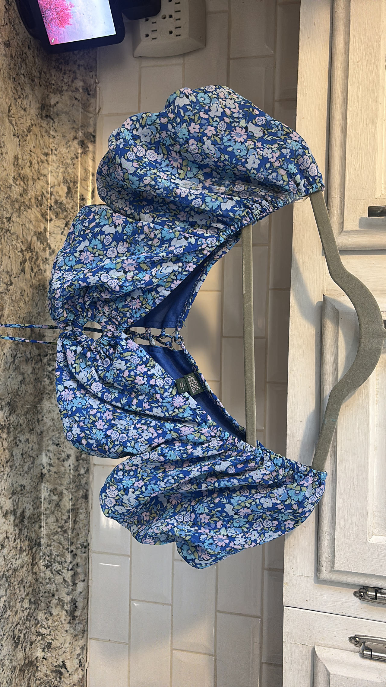 Wild Fable Blue Floral Puff Sleeve Top