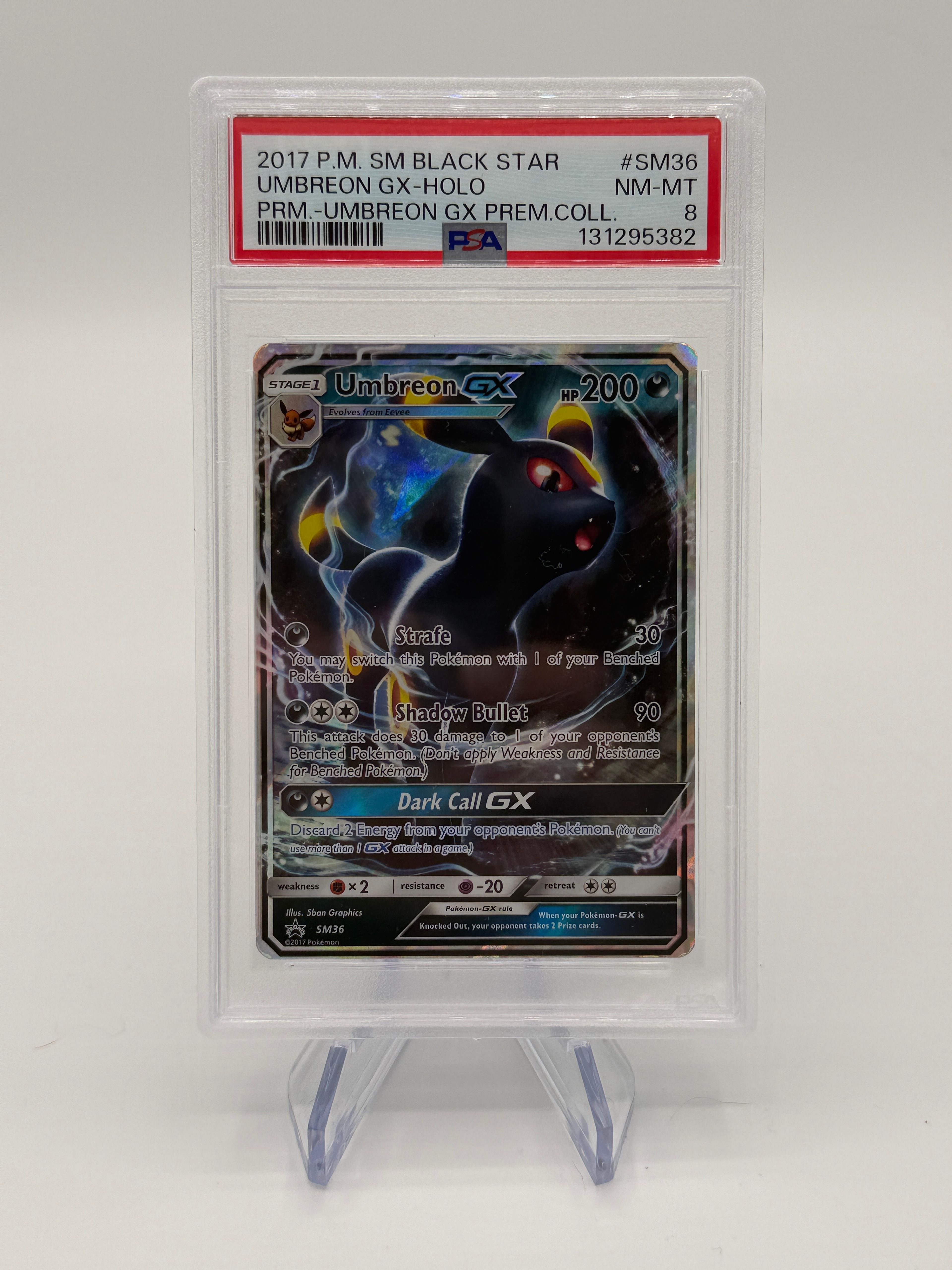 2017 Pokemon Sun & Moon Black Star Promo Umbreon GX SM36 PSA 8