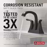 Delta Kayra Centerset Bathroom Faucet in Matte Black - Image 4