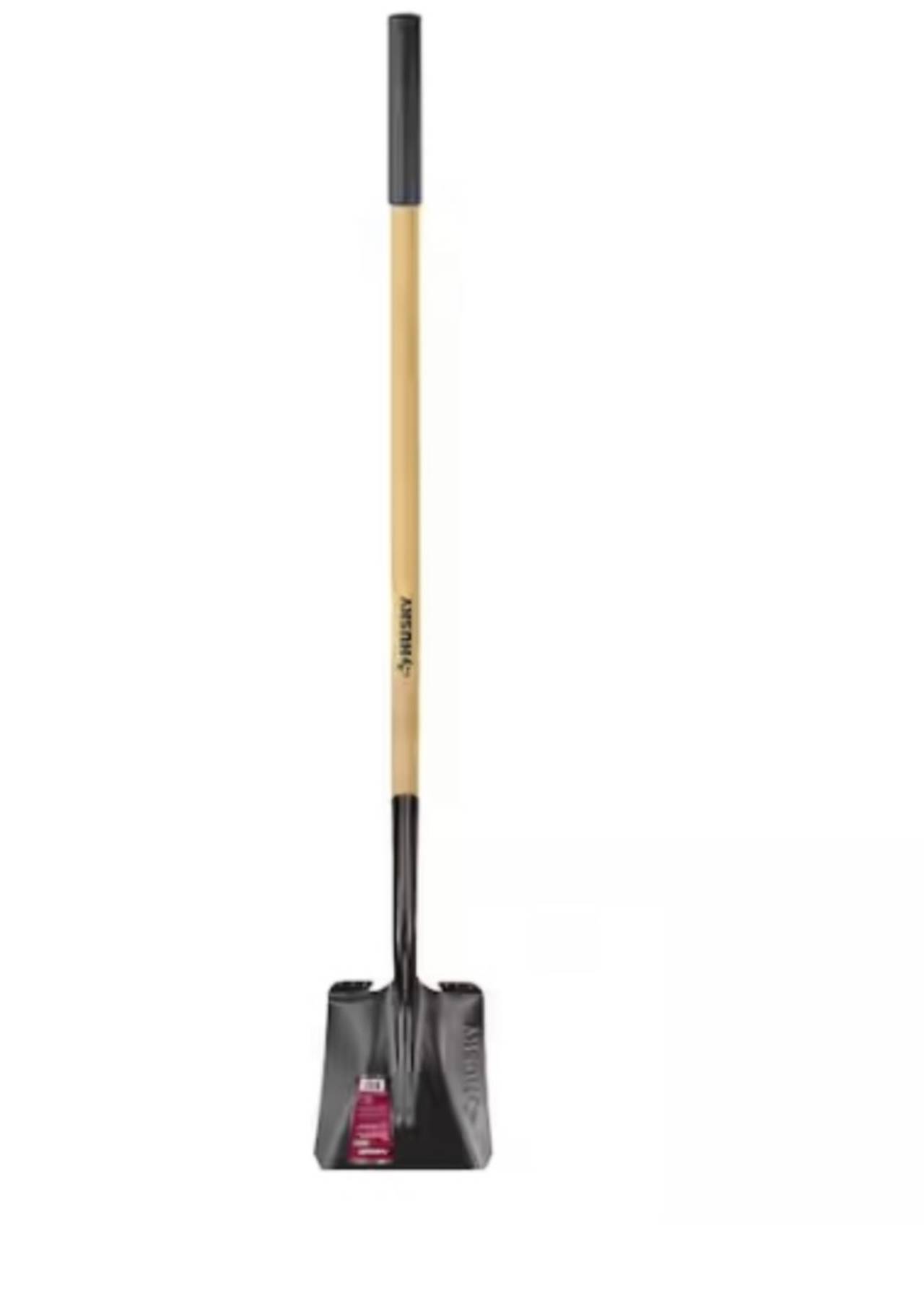 Husky 47 in. Wood Handle Square Point Shovel
