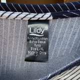 Lildy Tunic Women’s Size L - XL Long Sleeve Geometric Print Top Navy Blue White - Image 3