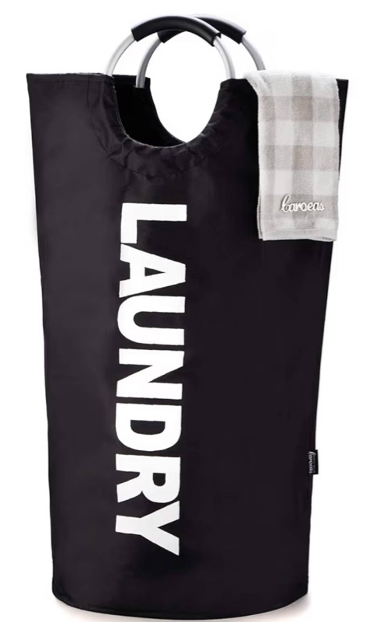 CARAOES 90L Laundry Baskets 2-Pack, Waterproof Laundry Hamper Black and Teal