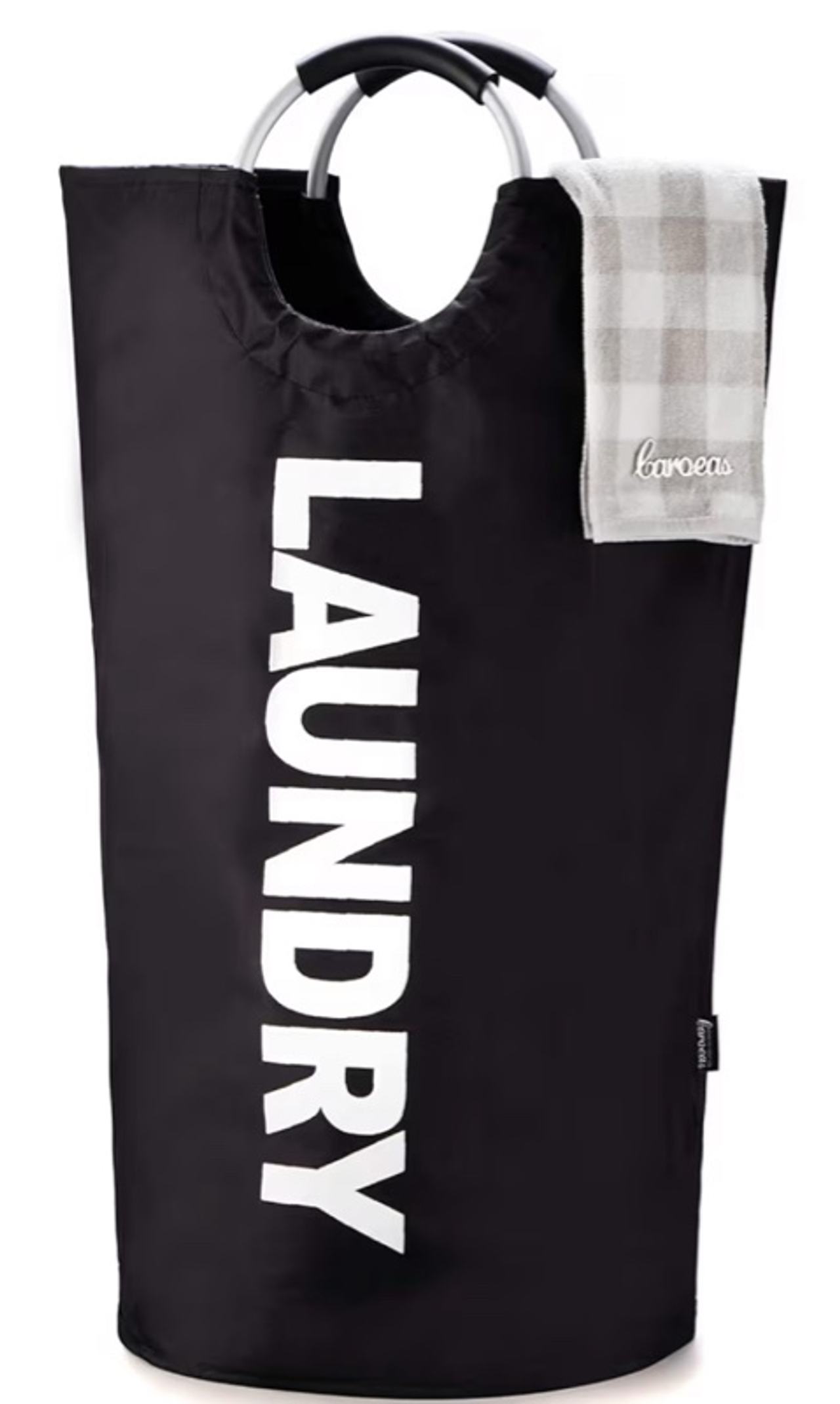 CARAOES 90L Laundry Baskets 2-Pack, Waterproof Laundry Hamper Black and Teal