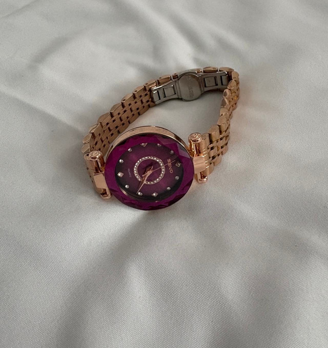 Seno Faceted Crystal Quartz Watch