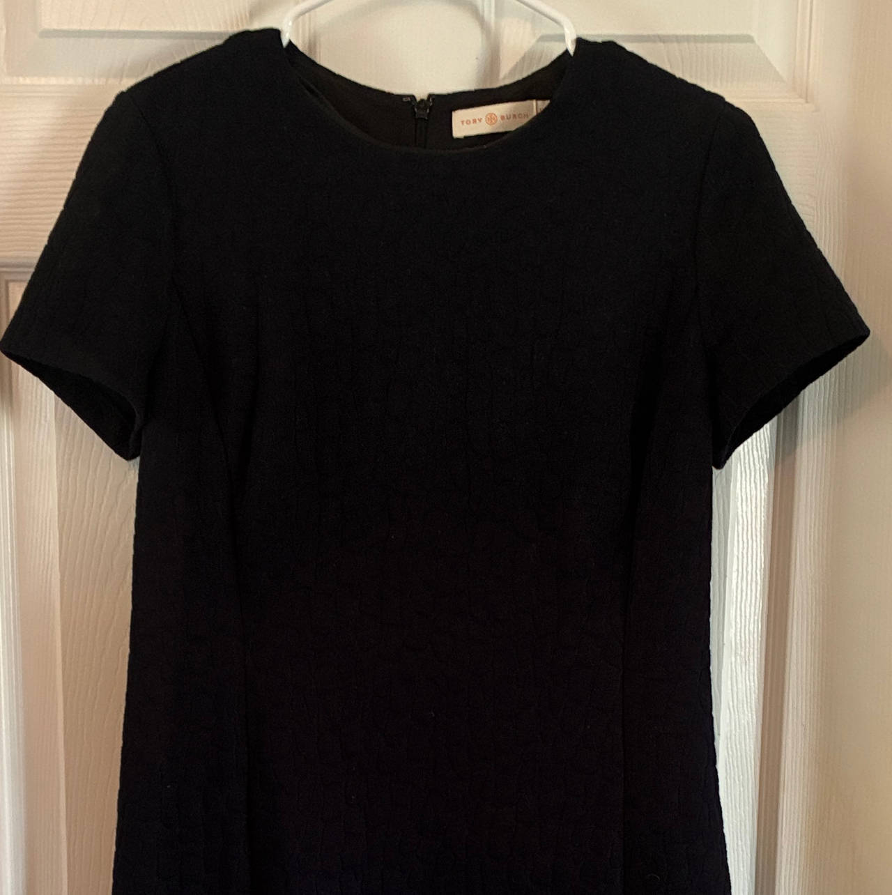 Tory Burch Textured Short Sleeve Shift Dress