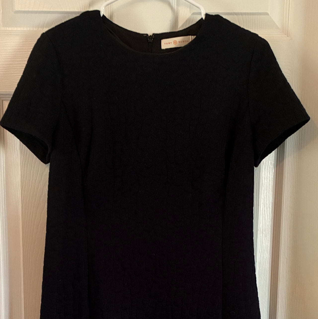 Tory Burch Textured Short Sleeve Shift Dress