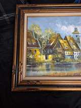 Hartley European Village Landscape Oil Painting - Image 1