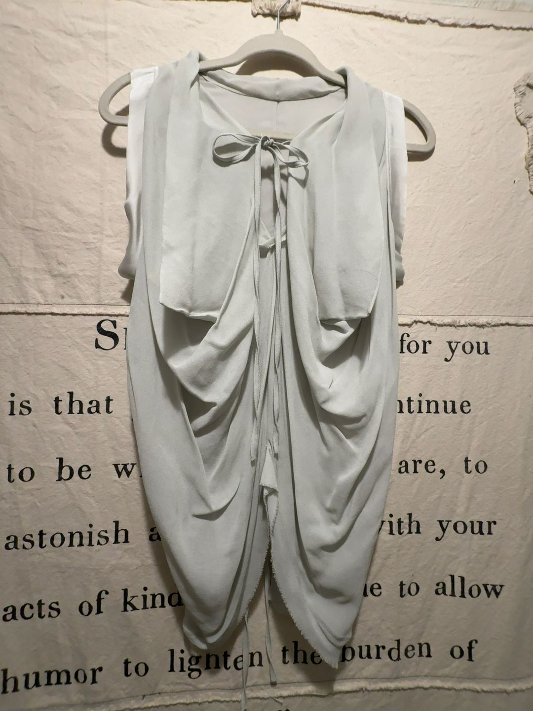 Authentic Chloé Draped Silk Top in Gray: Size 40-M/L