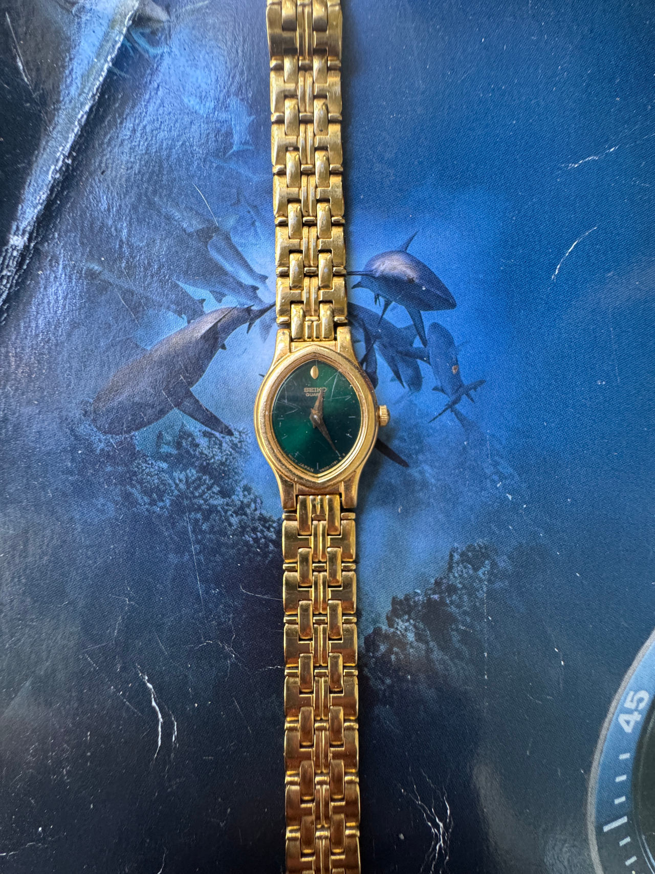 Seiko Vintage Ladies Gold Tone Green Dial Watch