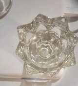 Vintage Star Shaped Clear Glass Candle Holder - Image 1