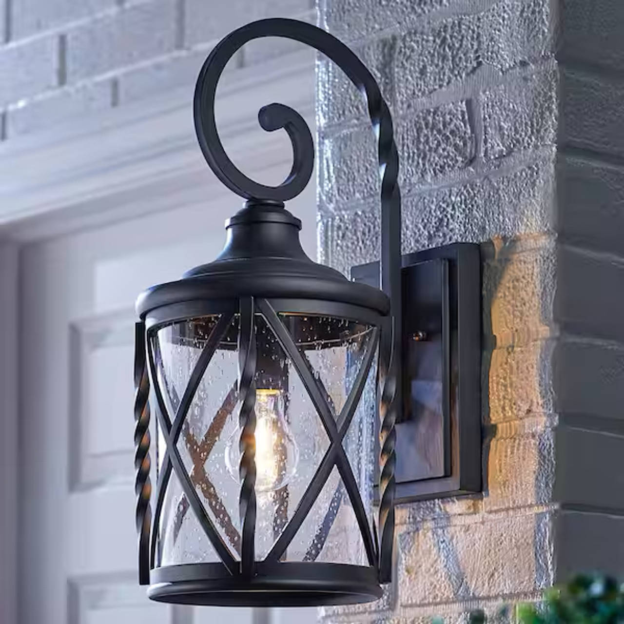 Walcott Manor 18.75 in. 1-Light Black Industrial Hardwired Outdoor Wall Light