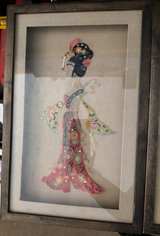 Vintage Asian Framed Art Set (2) – Embroidered Figures Wall Decor - Image 5
