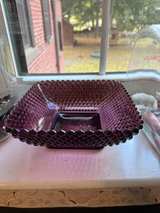 Vintage Diamond Point Amethyst Glass Bowl - Image 2