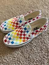Vans Classic Slip-On Rainbow Checkerboard - Size 8 women, size 6.5 Men. - Image 1