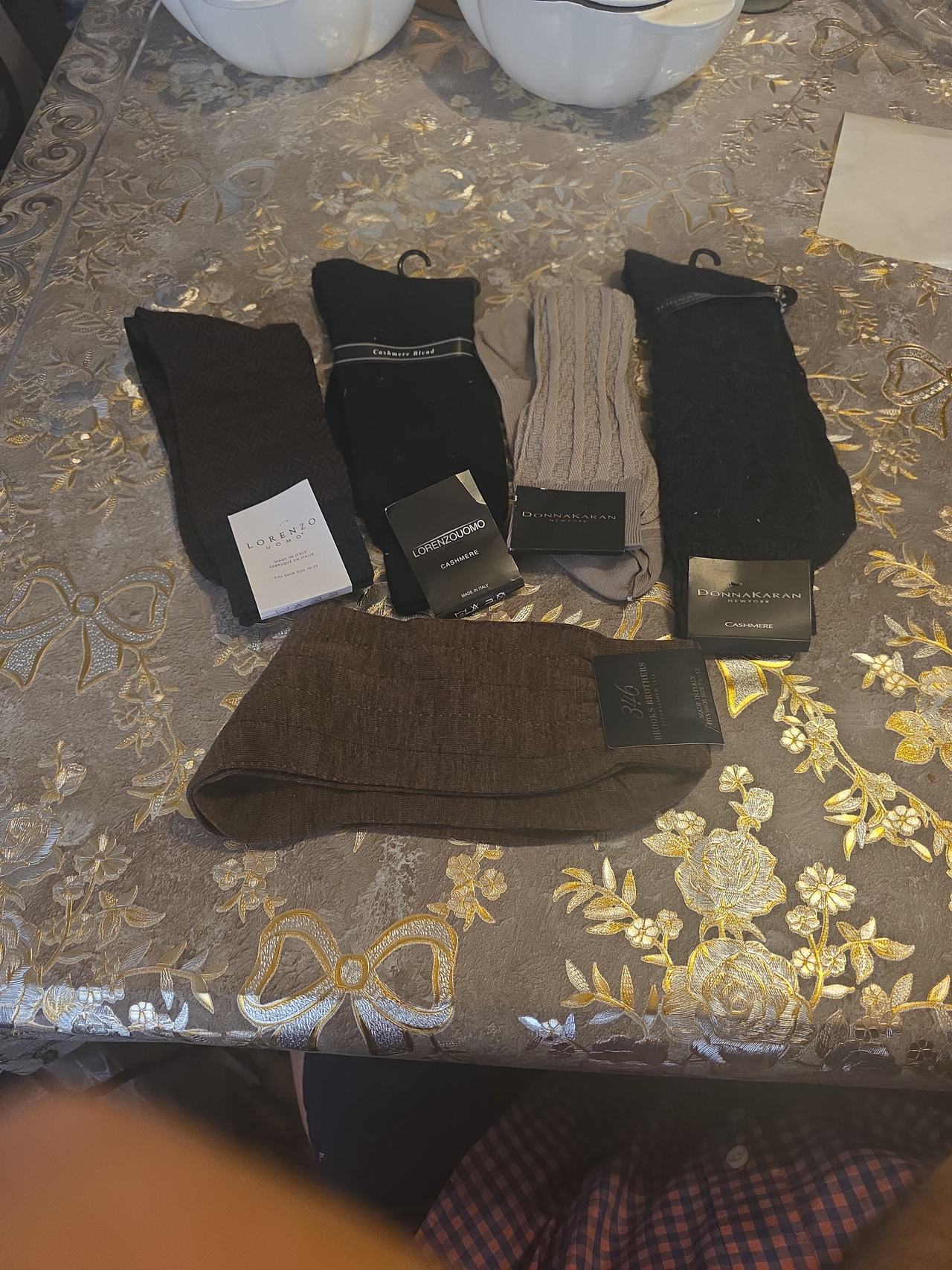 5pr Men's Cashmere Blend Dress Socks Bundle #103