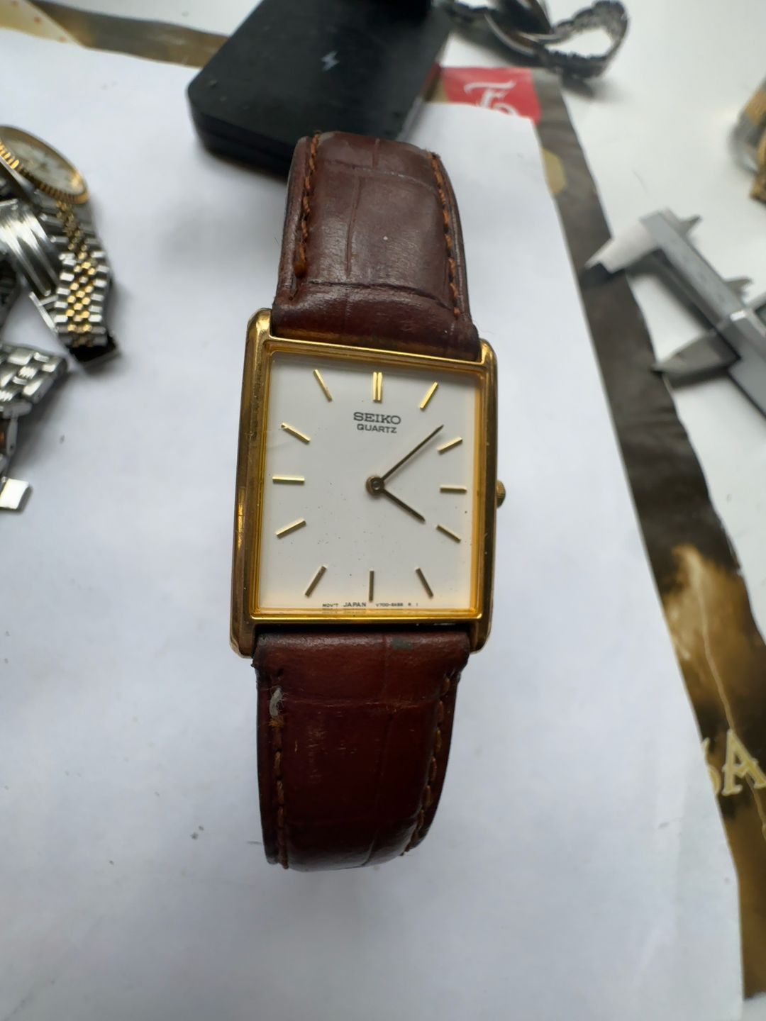 Seiko Tank Gold-Tone Vintage Men's Watch