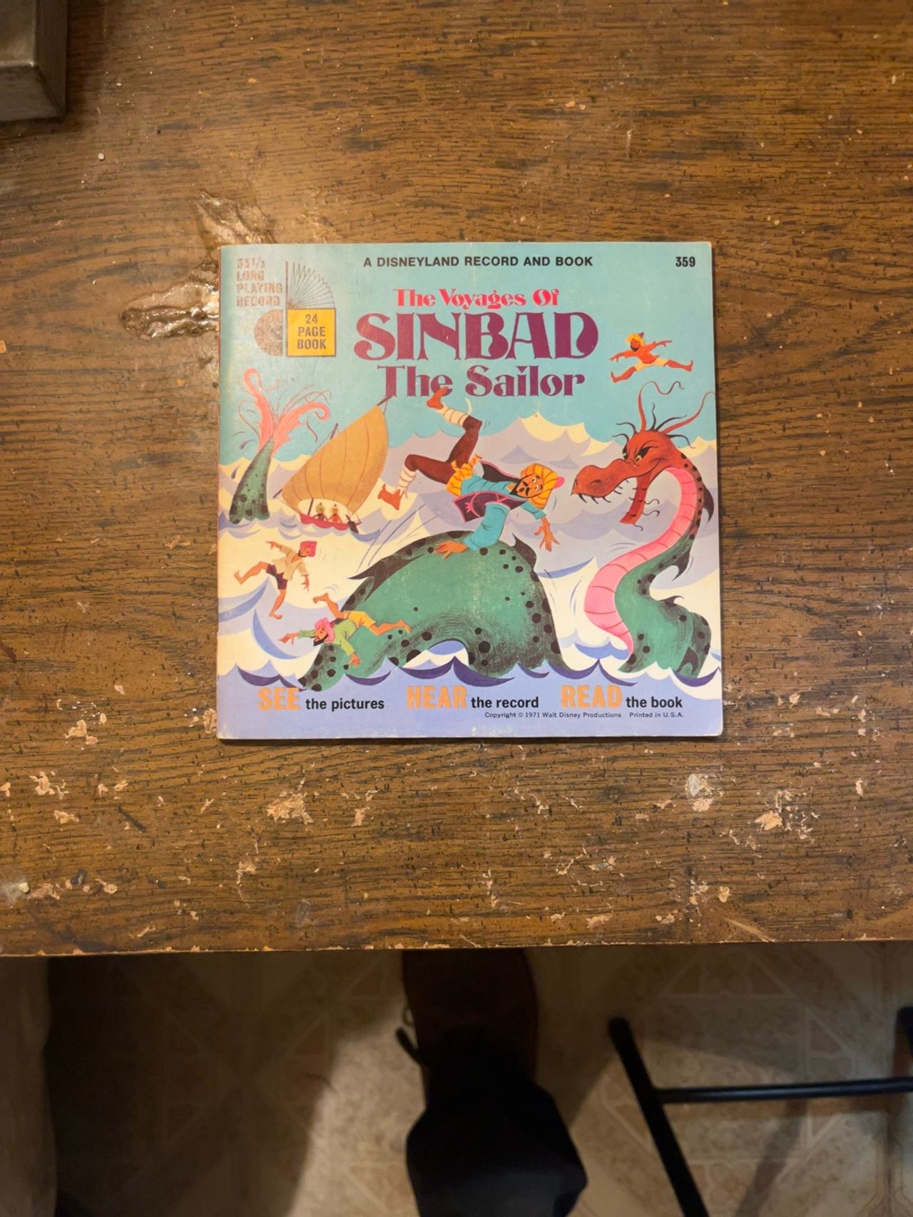 Disney The Voyages of Sinbad the Sailor Book & 7" Record (1971)