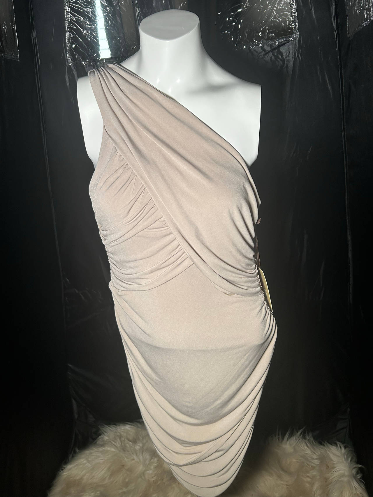 One Shoulder Ruched Mini Dress