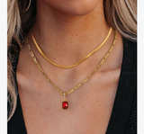 ACECHA Gold Crystal Layered Necklaces for Women Faux Gold Plated Statement Cryst - Image 2
