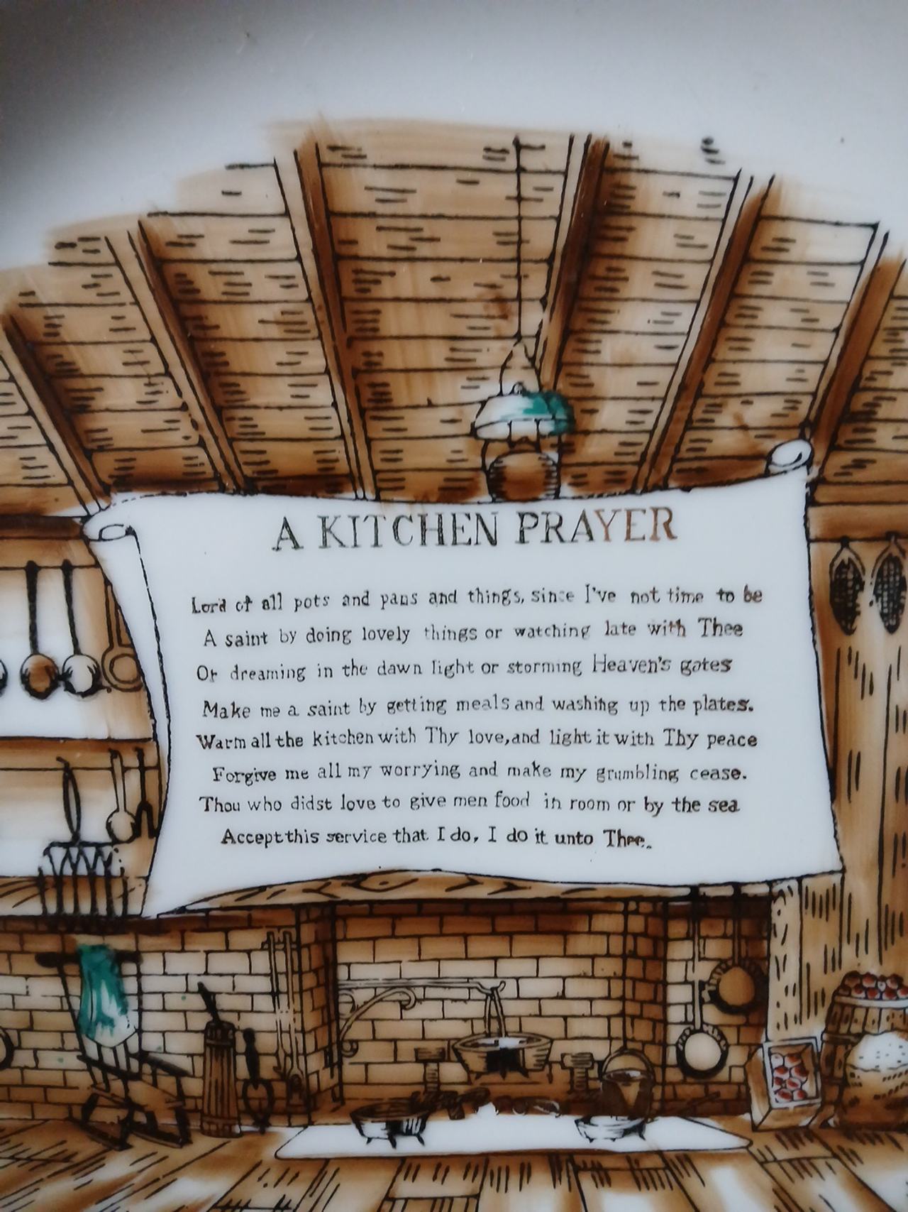 Vintage Kitchen Prayer Decorative Plate