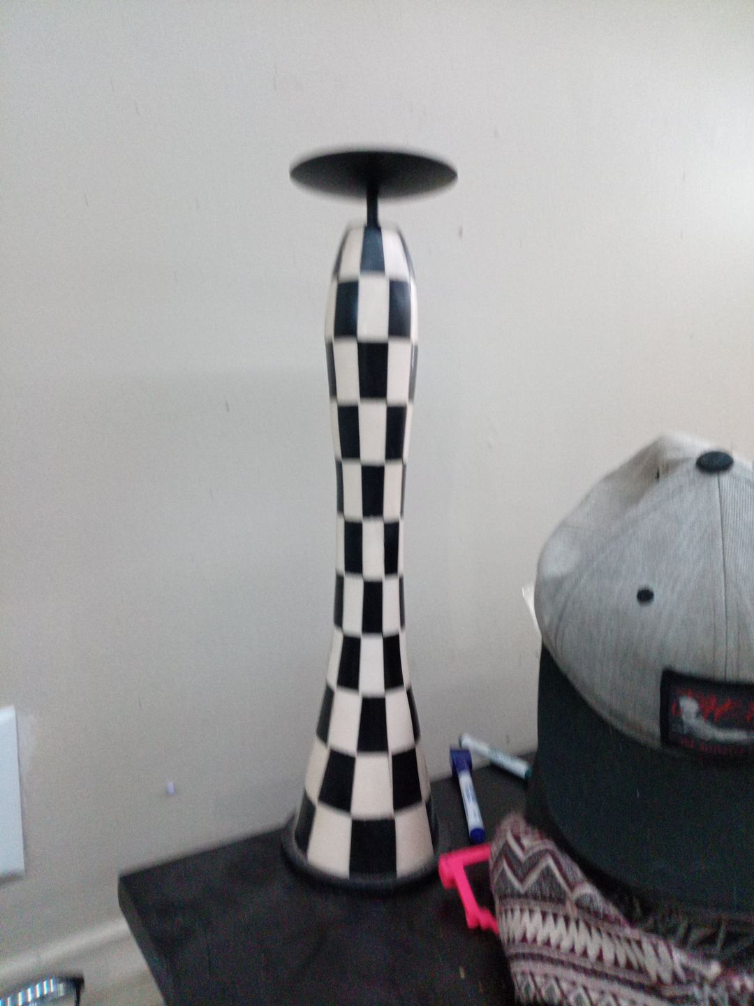 MacKenzie-Childs Courtly Check Pillar Candle Holder