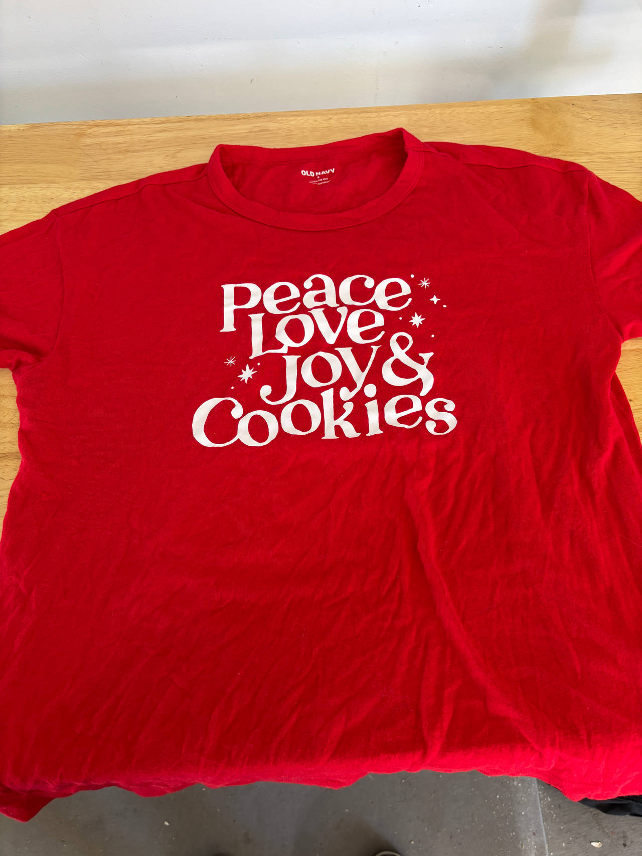 Old Navy Peace Love Joy & Cookies T-Shirt