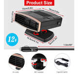 Car Heater,12V Portable Car Heater Plug into Cigarette Lighter 2 in 1 Fast Heati - Image 3