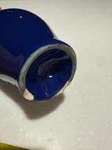 Small Cobalt Blue Ceramic Vase - Image 2