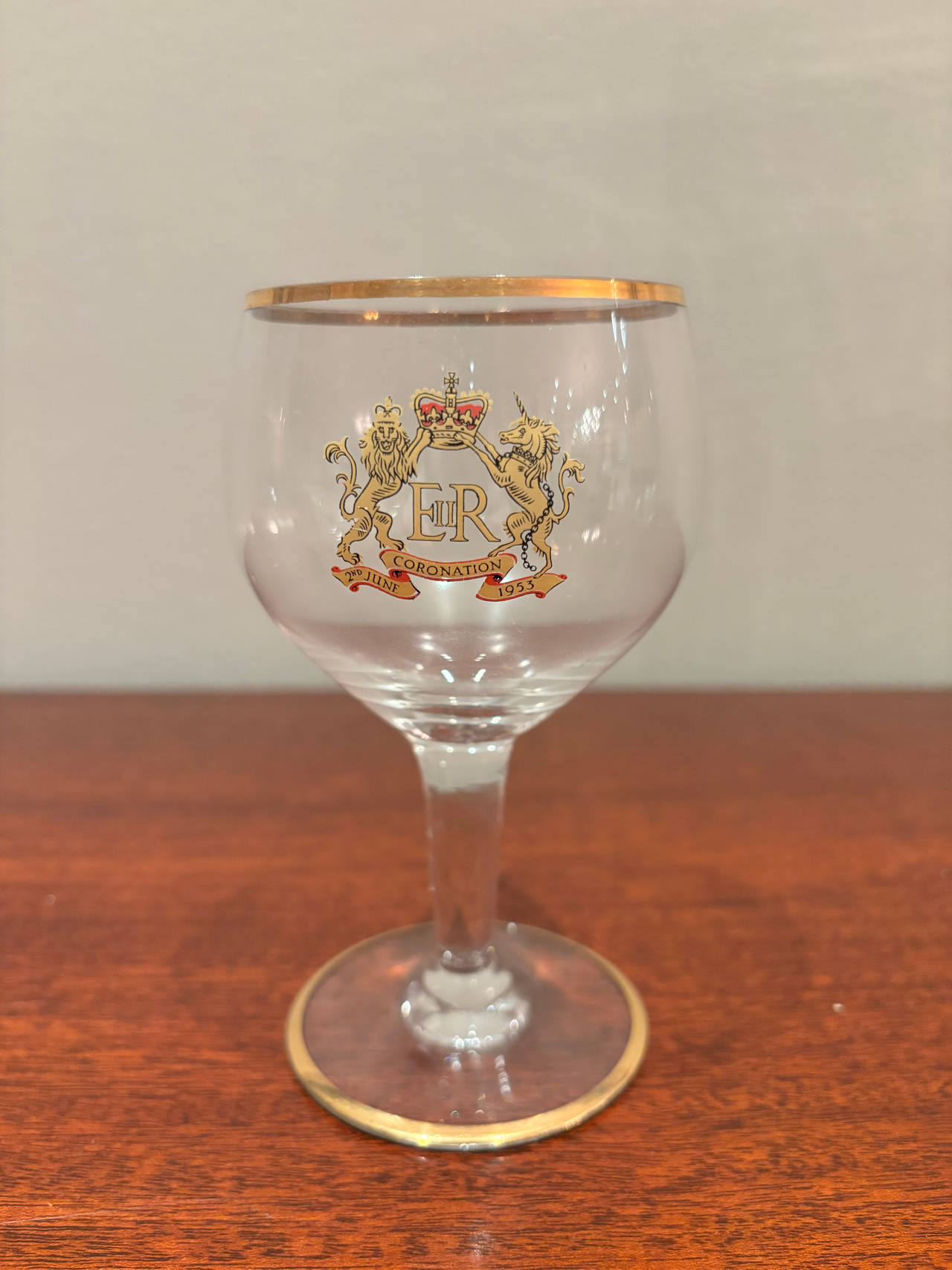 Queen Elizabeth II Coronation Commemorative Glass