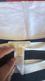 Michael Kors Striped Cold Shoulder Top with Gold Hardware - Image 4