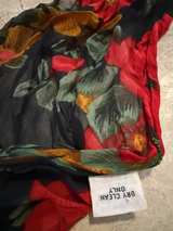 Floral Rayon Scarf with Red and Yellow Flowers - Image 3