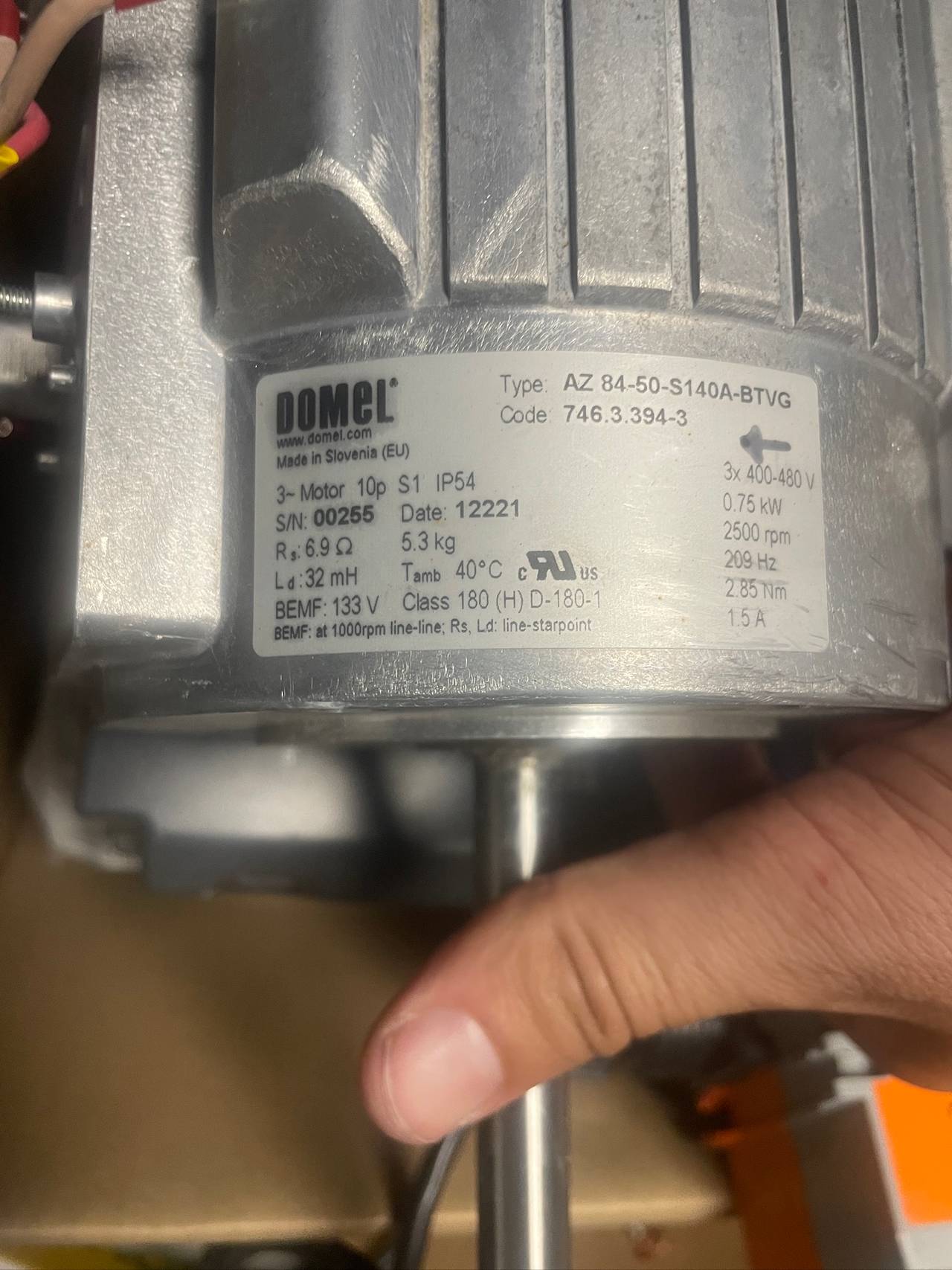 Domel 3~ Motor 10p S1 IP54