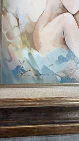 Kamoo Seated Nude with Sun Hat Oil Painting - Image 4