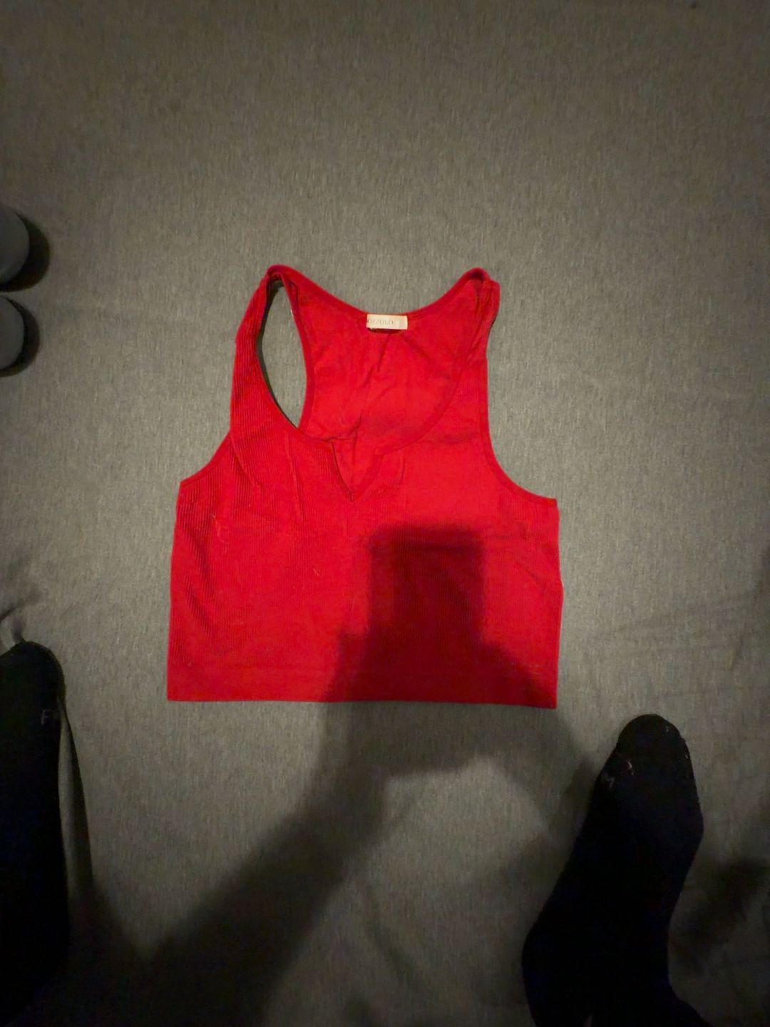 SanxiawaBa Women's Red Sleeveless Crop Tank Top