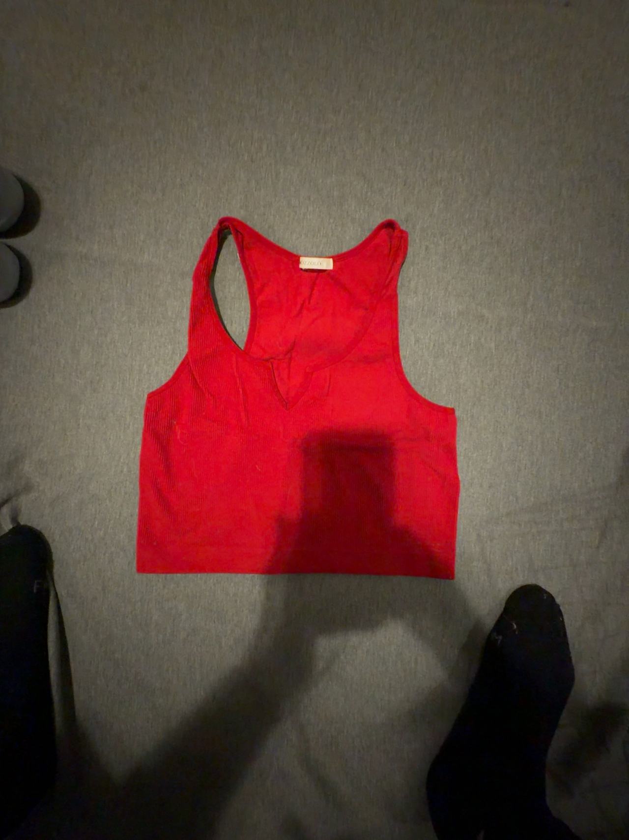 SanxiawaBa Women's Red Sleeveless Crop Tank Top