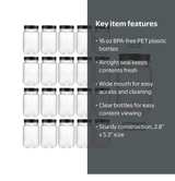 20 Pack 16oz Plastic Mason Jars with Black Lids - Image 3