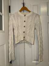 ABERCROMBIE short cable-knit cardigan sweater A&F Y2K Vintage Small - Image 1